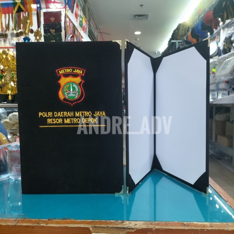 

map beludru premium logo bordir ukuran F4 ready stock