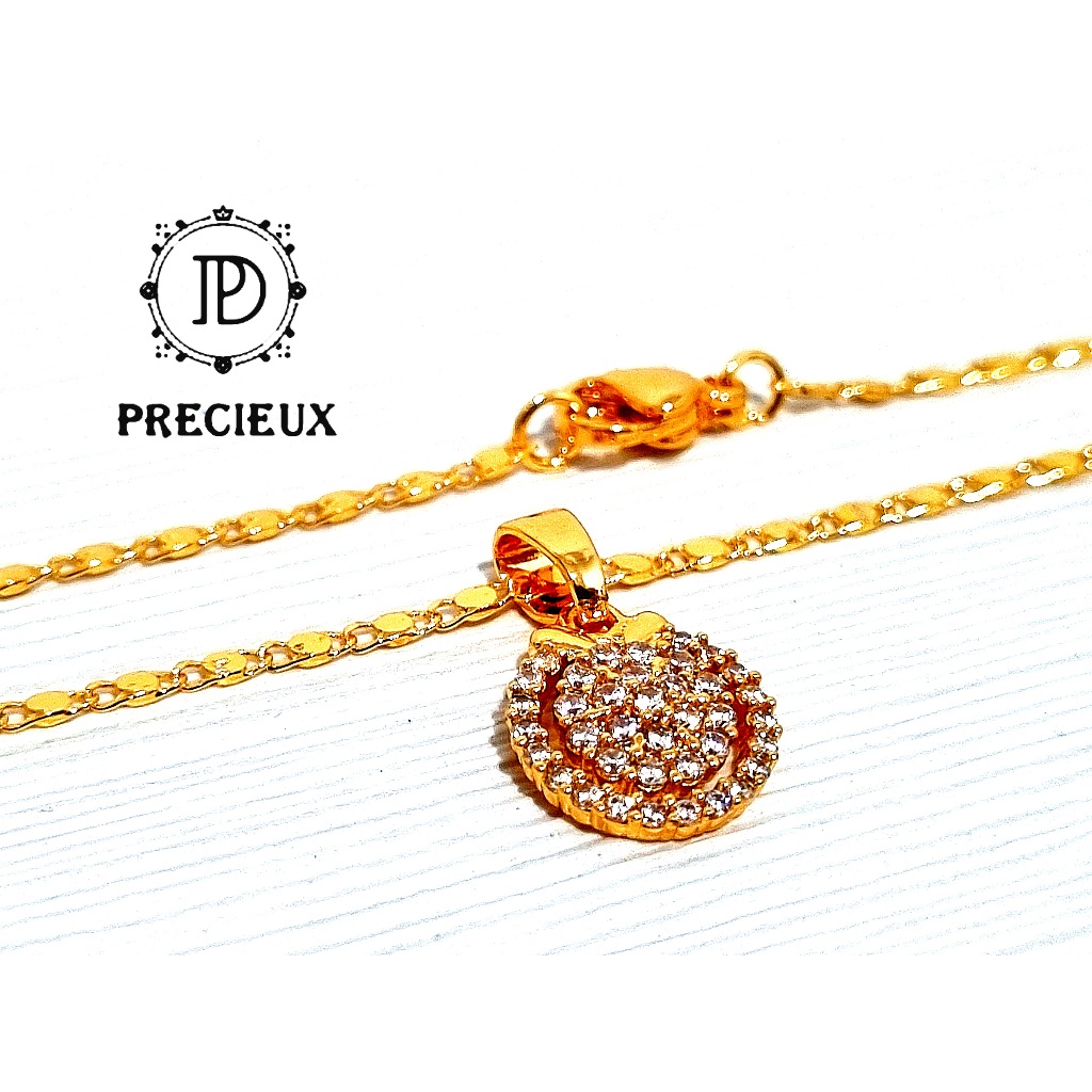 Kalung Titanium Wanita Premium Luxury Gold Ion Plated Lumiere Titanium Necklace " Precieux Indonesia