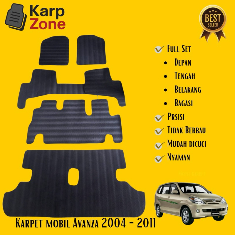 karpet Mobil Toyota Avanza 2004 - 2011 FullSet alas kaki Mobil Toyota AVANZA 2004 2008 2011