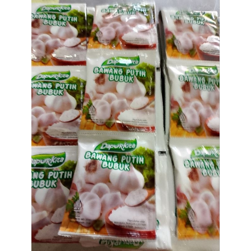

bawang putih bubuk original kemasan renceng di jual per 1 pak isi 6 renceng
