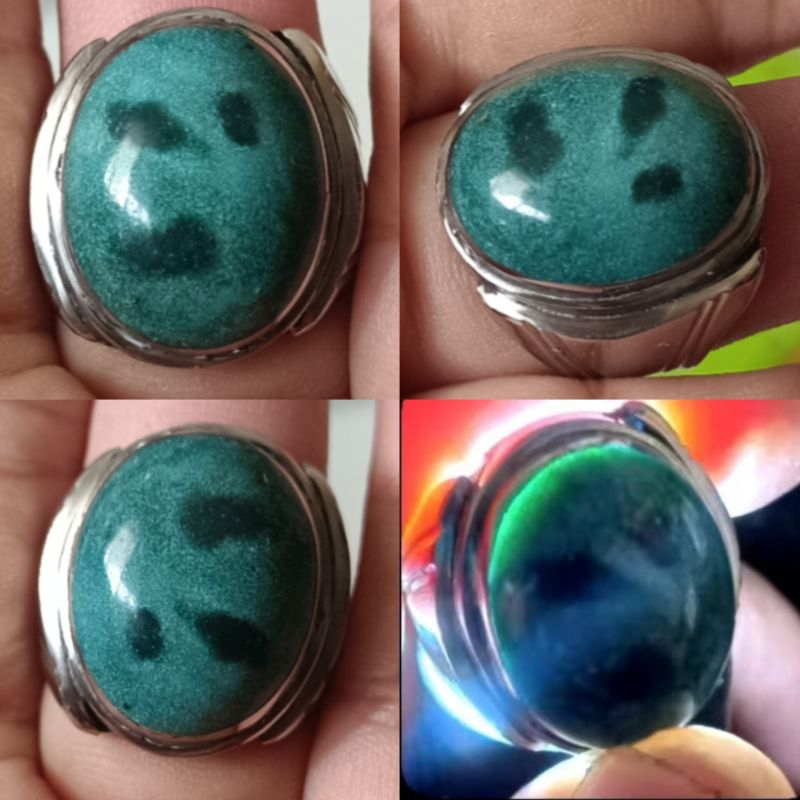 Natural Hejo Ijo Hijau Garut Bungbulang Motif Wajah ( Mata dan Mulut) - Unik - Semi Kristal - NTD