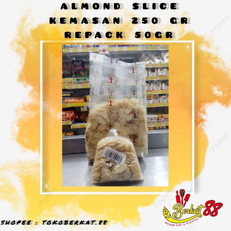 

KACANG ALMOND SLICE KEMASAN 250GR & KEMASAN REPACK 50GR