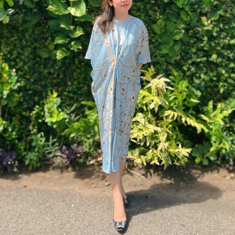 Kaftan / Dress pesta Satin silk motif printing