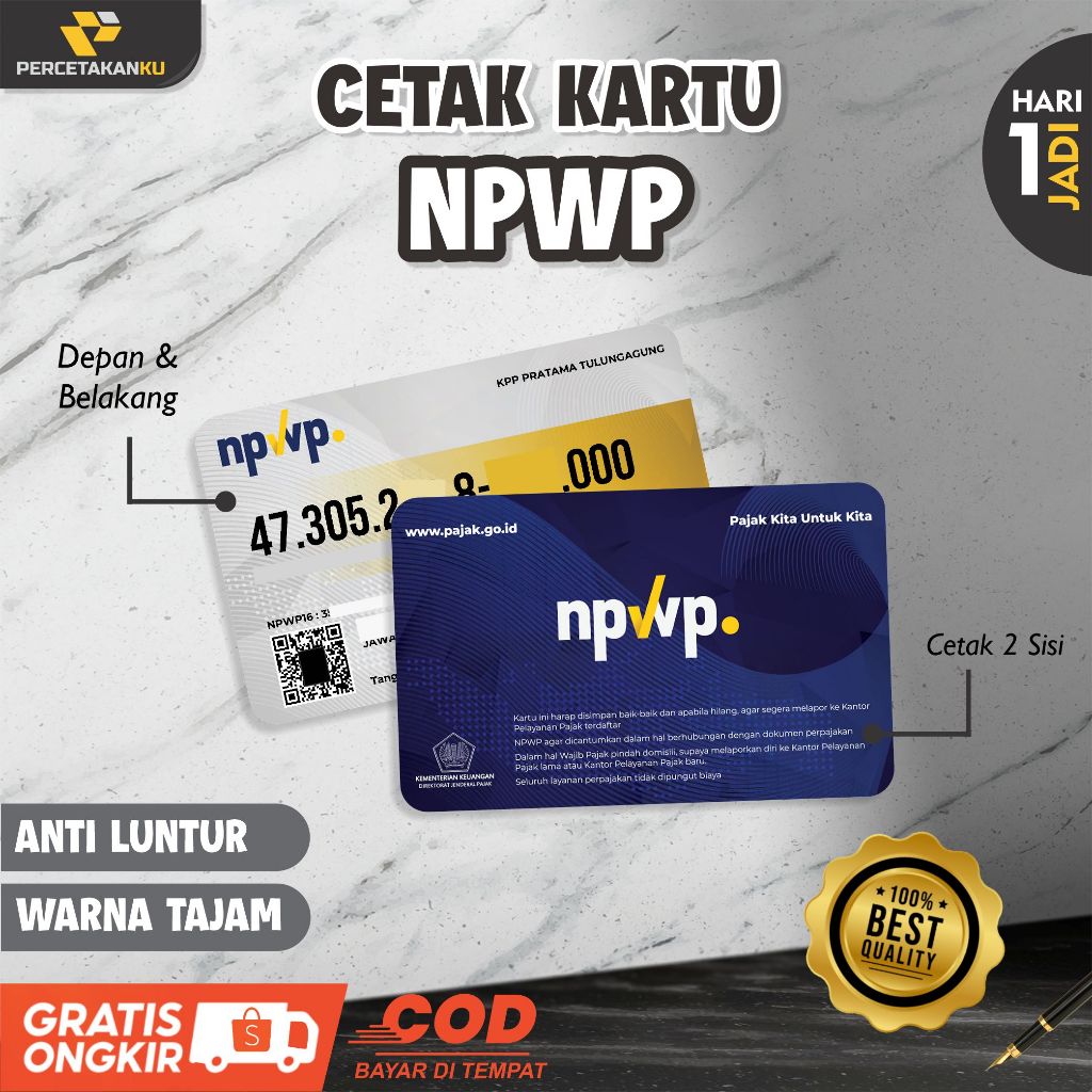 

CETAK KARTU NPWP TERMURAH ANTI AIR