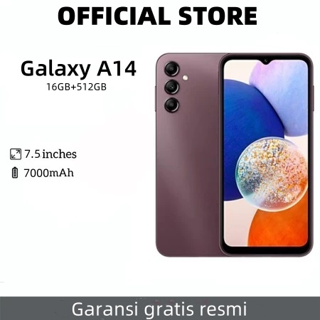 [BISA COD]Samsung Galaxy A14 RAM 16GB+ROM 512GB 7.5 inch 7000mAh Kamera HD 32MP+68MP Fungsi unlockin