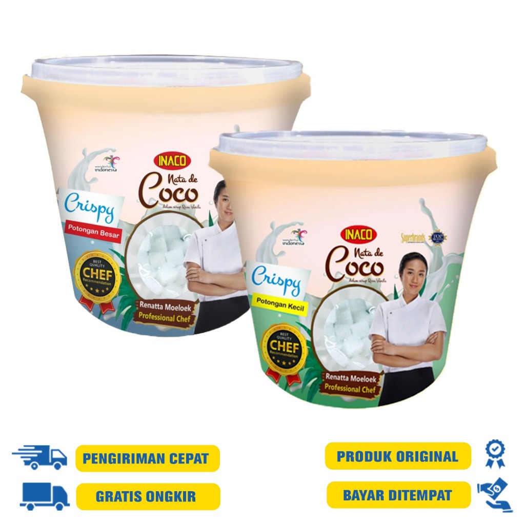 Inaco Nata de coco Ember10000 Gram Krispi - Potongan Kecil | Potongan Besar