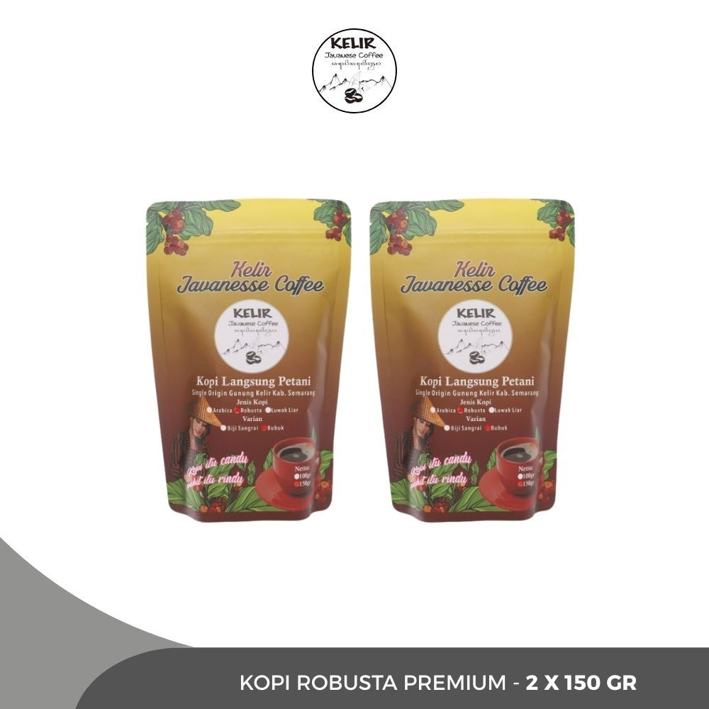 

KELIR JAVANESE COFFEE - Kopi Robusta Grade A - 2 x 150 Gram