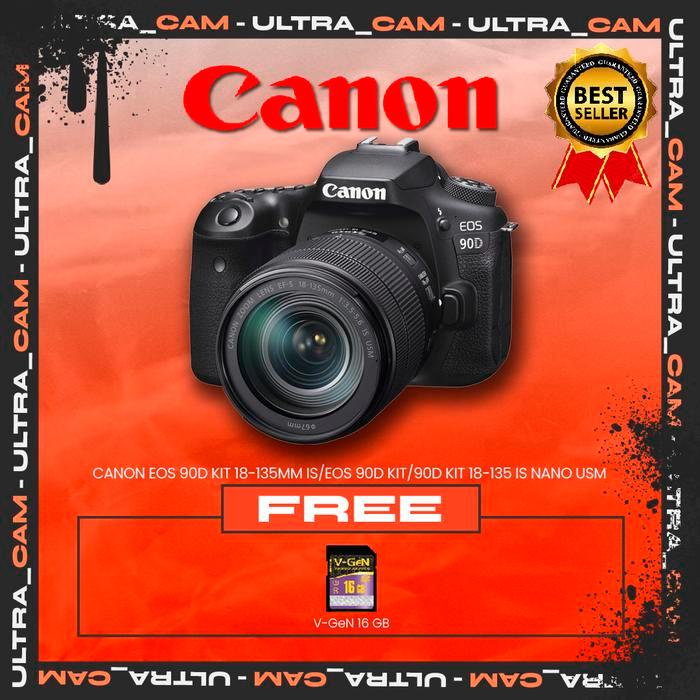 KAMERA CANON EOS 90D KIT 18-135MM NANO USM / CANON DSRL 90D KIT 18-135MM USM NANO