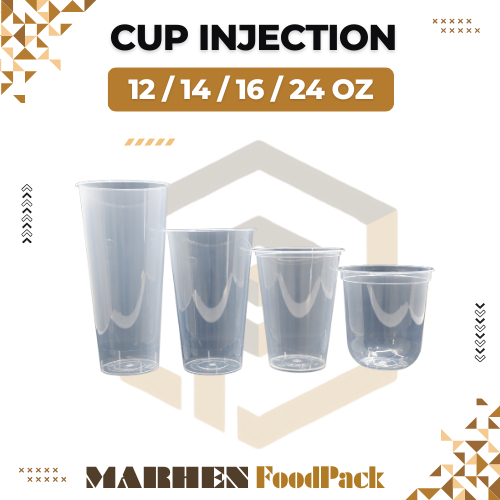 Thinwall Cup Injection Oval 380ml 400ml 500ml 700ml / Gelas Plastik Bahan PP Tebal Cup PP Injection