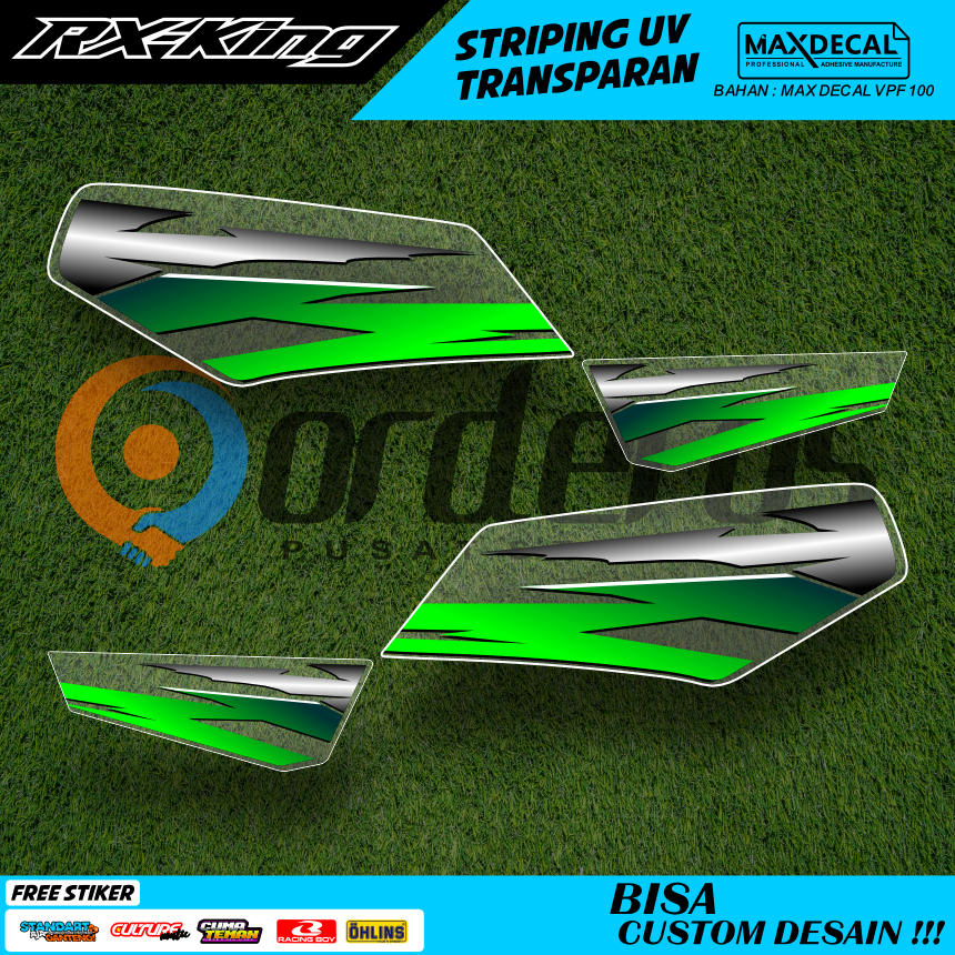 STIKER MOTOR RX KING LIS STRIPING TRANSPARAN  DESAIN UNIK SIMPLE MINIMALIS FREE REQUEST WARNA/TULISA