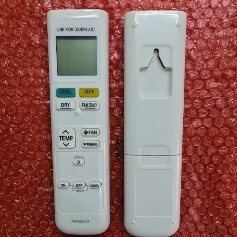 REMOTE AC DAIKIN STANDART THAILAND R32  1/2PK - 2PK ARC480A33 Baru