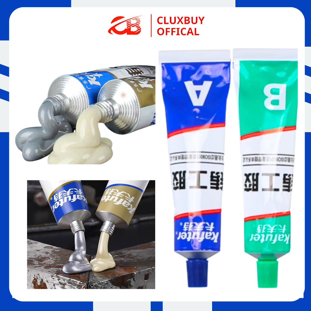 [ASLI] Lem besi AB dua komponen (epoxy) super kuat dan tahan panas tinggi, Lem untuk merekatkan mesi