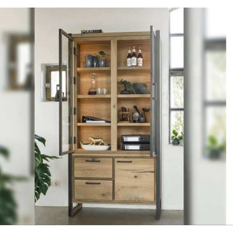 RAY Rak Lemari Dapur - Rak Piring Serbaguna Minimalis Kayu Jati terbaru