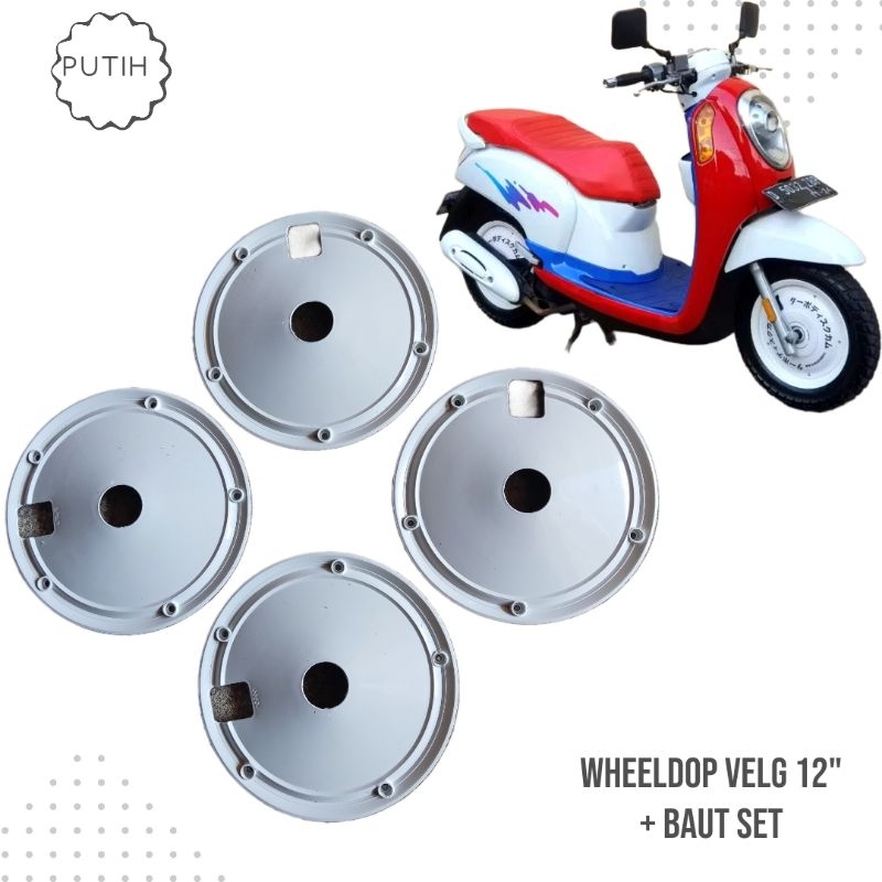 WheelDop Wildop Velg Motor Ring 12 inchi PUTIH Universal