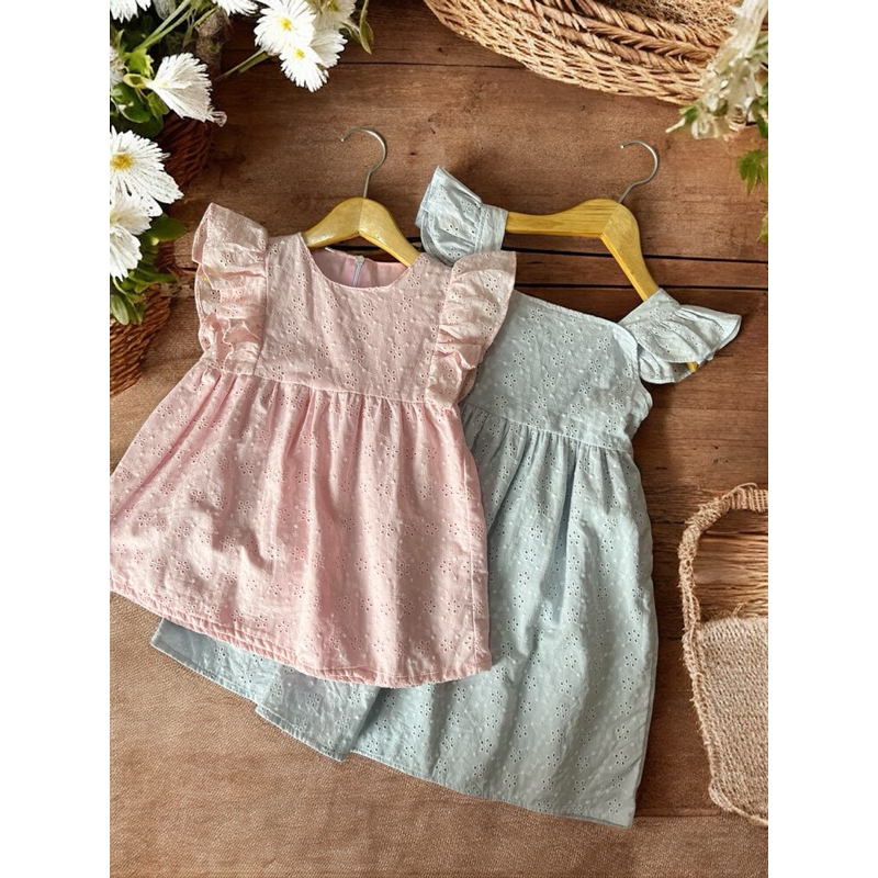 Zada Kids - Dress Katun Bolong pastel - Baju anak perempuan 1-6 tahun