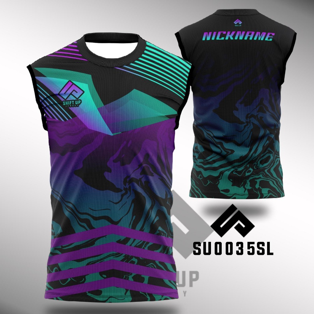 Tanpa Lengan Jersey Futsal Badminton Custom  Premium Anti Bacterial - Shiftup Jersey SU0035