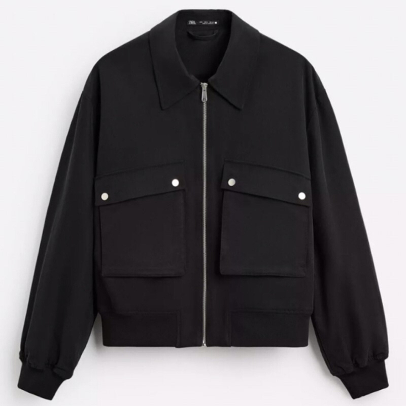 ZARA Men Soft Jacket With Pockets Jaket Pria Black