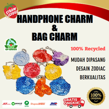 Bag Charm Phone Charm Gantungan HP Strap Gantungan Tas Recycle Karakter Zodiak Lucu Tampilan Hangat 