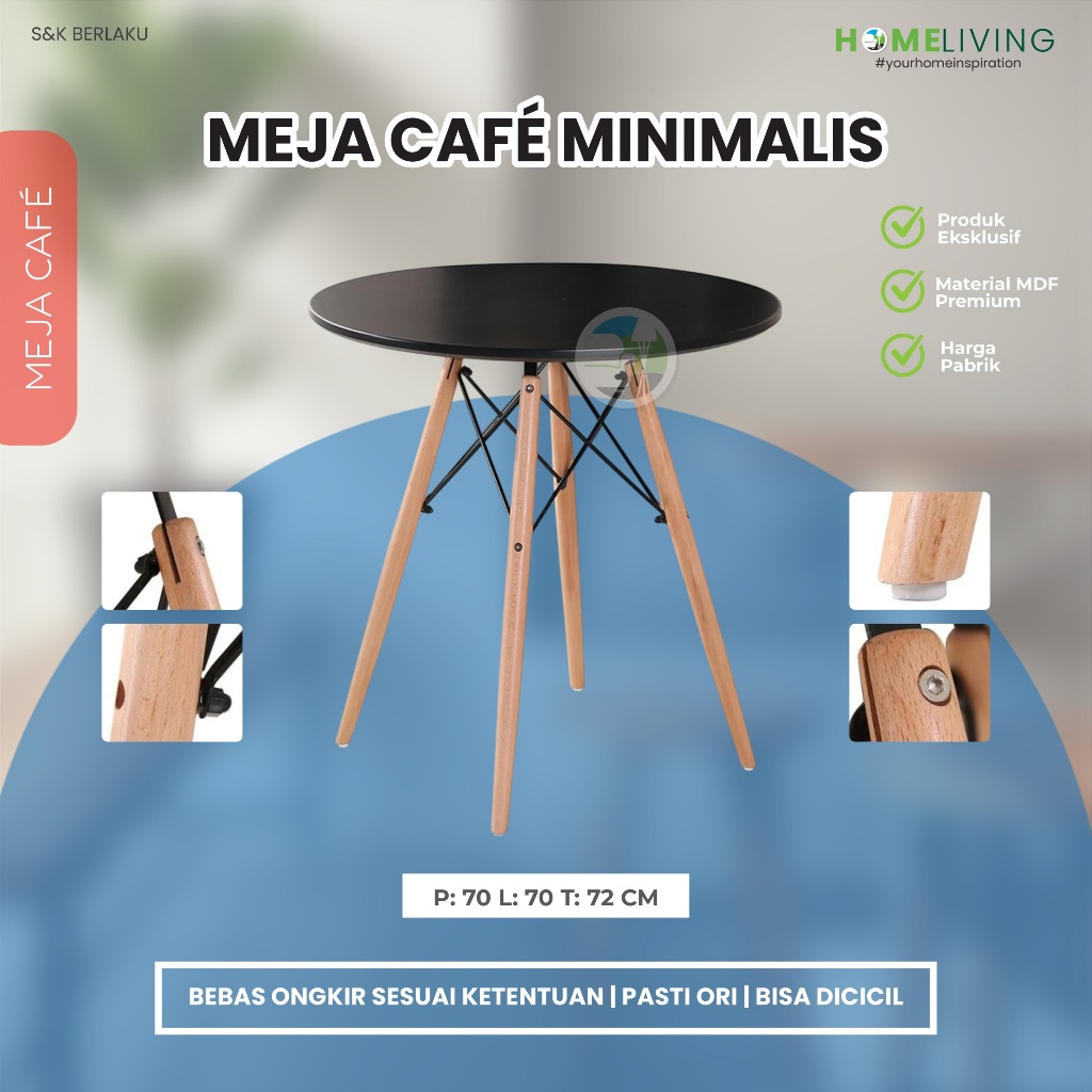HOMELIVING FURNITURE - MEJA TERAS / CAFE MINIMALIS - MATERIAL MDF