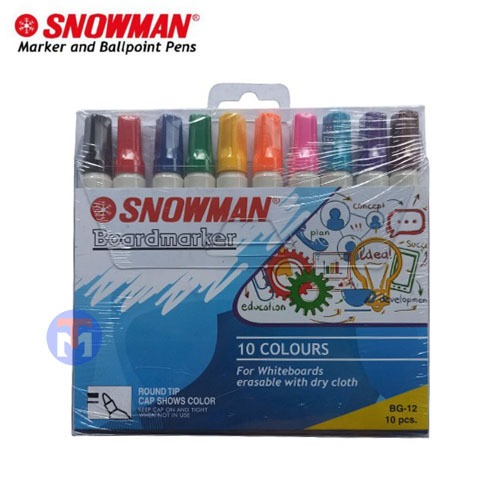 

Spidol White Board Snowman BG-12 Set 10 Warna