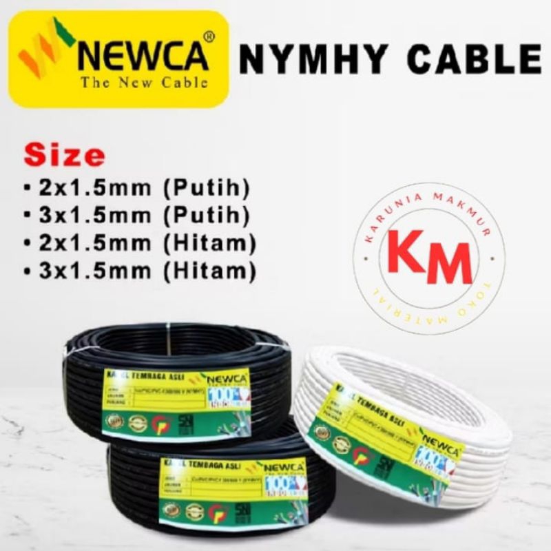 Kabel Listrik NEWCA 2X1.5mm / kabel Tembaga NYM @50 meter