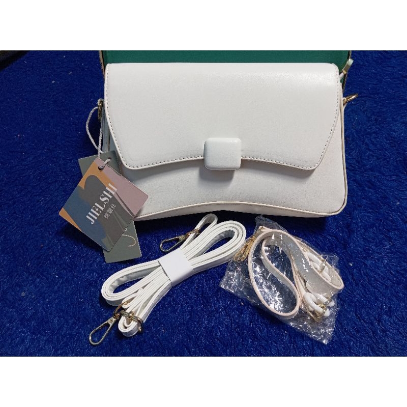 TAS SELEMPANG WANITA JIELSHI MERYANA WARNA PUTIH / TAS KONDANGAN / HAND BAG / SLING BAG / TAS PESTA 