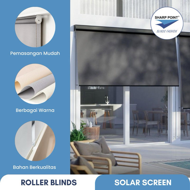 Roller Blind Sunscreen OutDoor-Tirai Gulung-Tirai Jendela-Gordyn Gulung