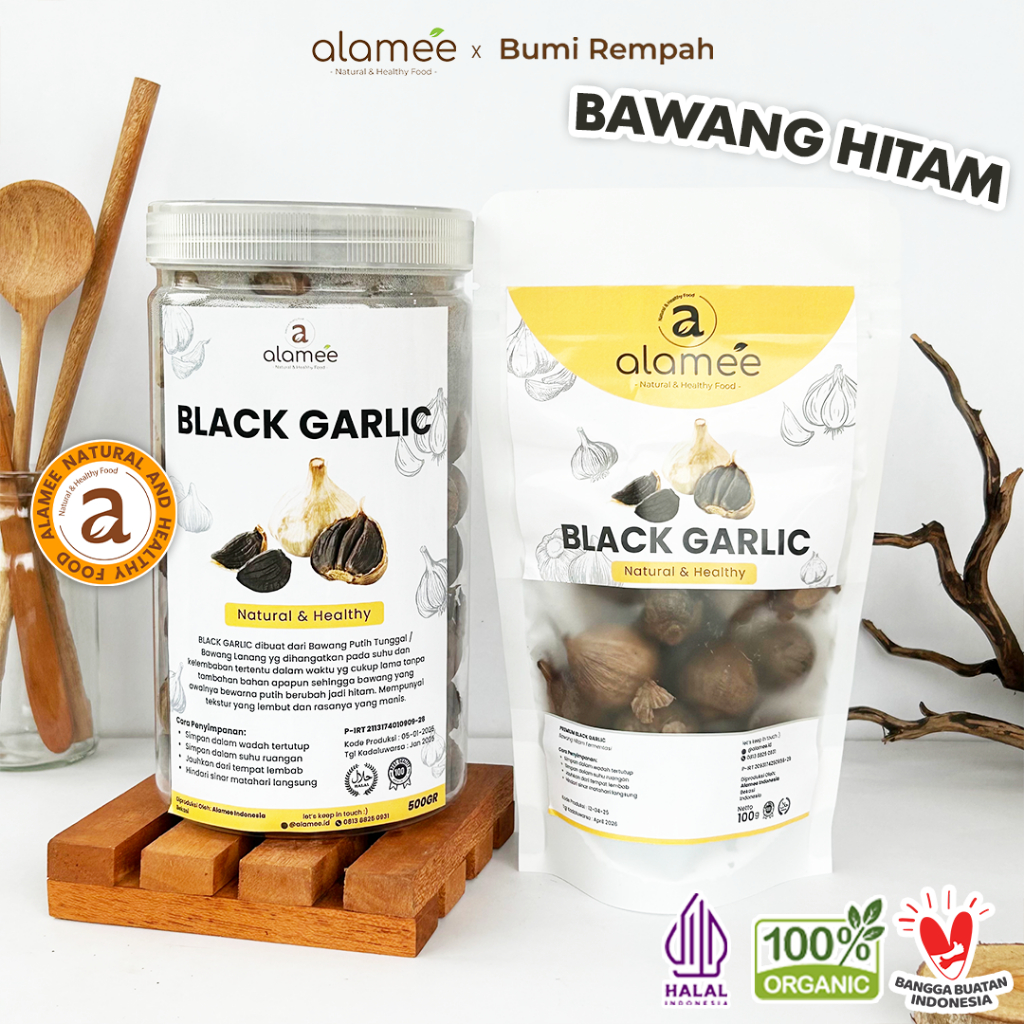 

ALAMEE Black Garlic Garlik Bawang Hitam Tunggal Kating 500 gram Herbal Premium Lanang Alami Natural