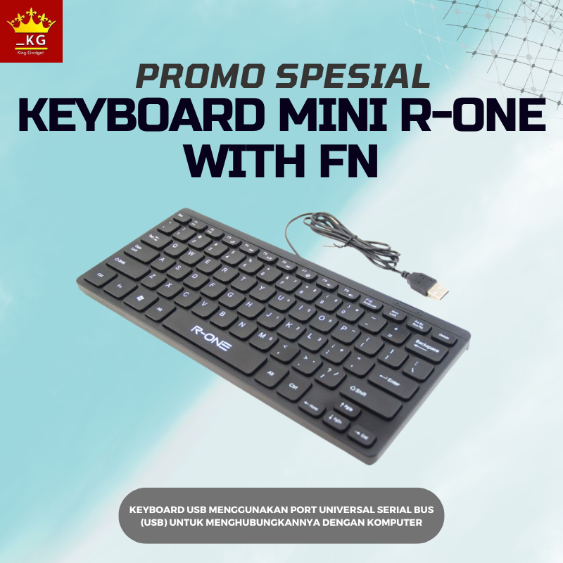 PROMO KEYBOARD MINI USB DENGAN TOMBOL FN - KEYBOARD MURAH MINIMALIS UNTUK LAPTOP/KOMPUTER/PC