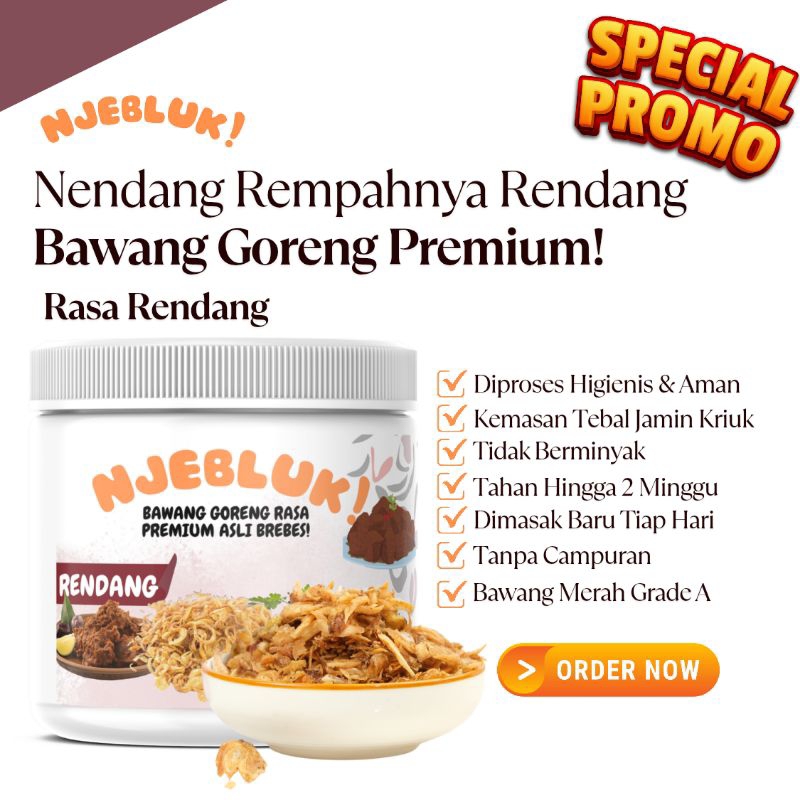 

Bawang Goreng Premium Grade A Rasa Rendang 500 gr.