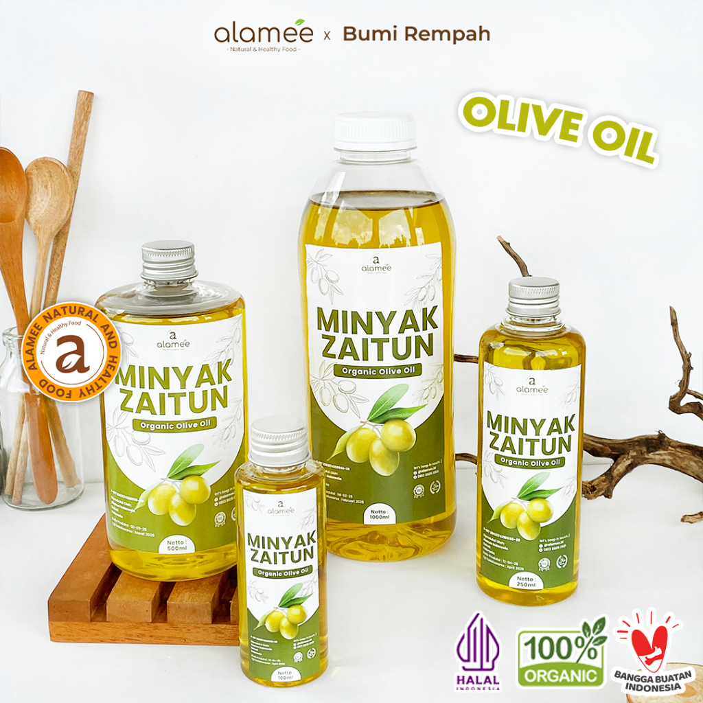 

ALAMEE Minyak Zaitun Untuk Diminum Olive Oil Extra Virgin Organic Organik Murni Asli Masak EVOO