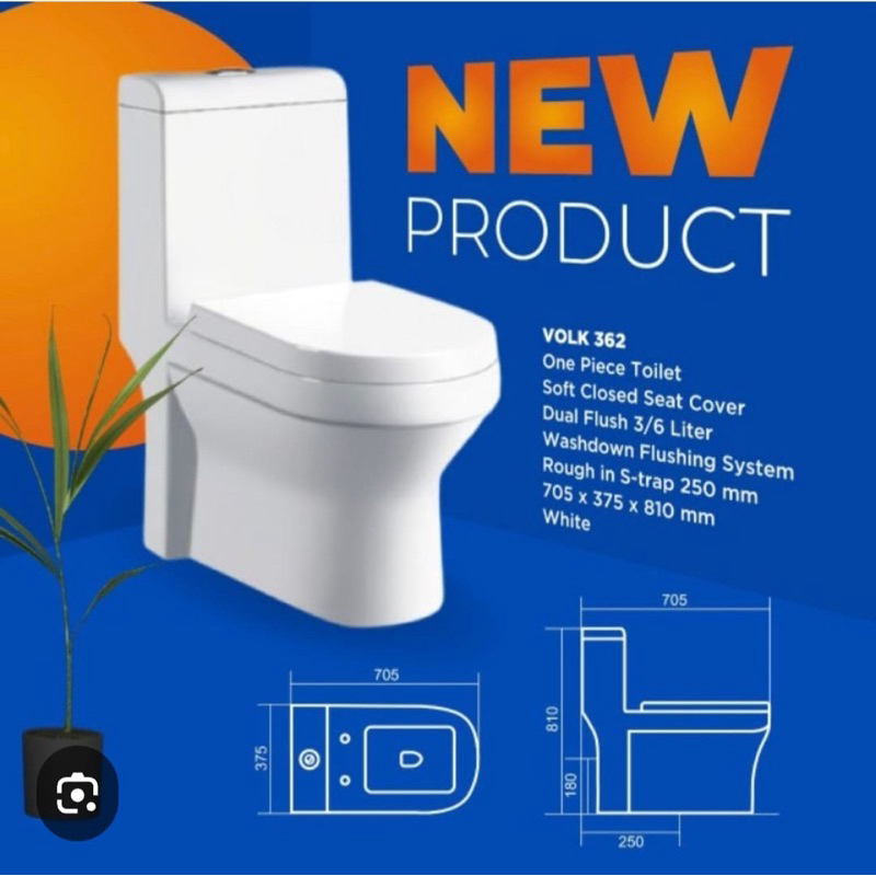 kloset duduk monoblok volk 362 soft close