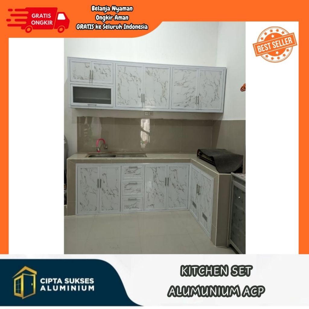 KITCHEN SET ALUMINIUM dapur kitchen set aluminium acp aluminium terbaru custom csa bergaransi alumin