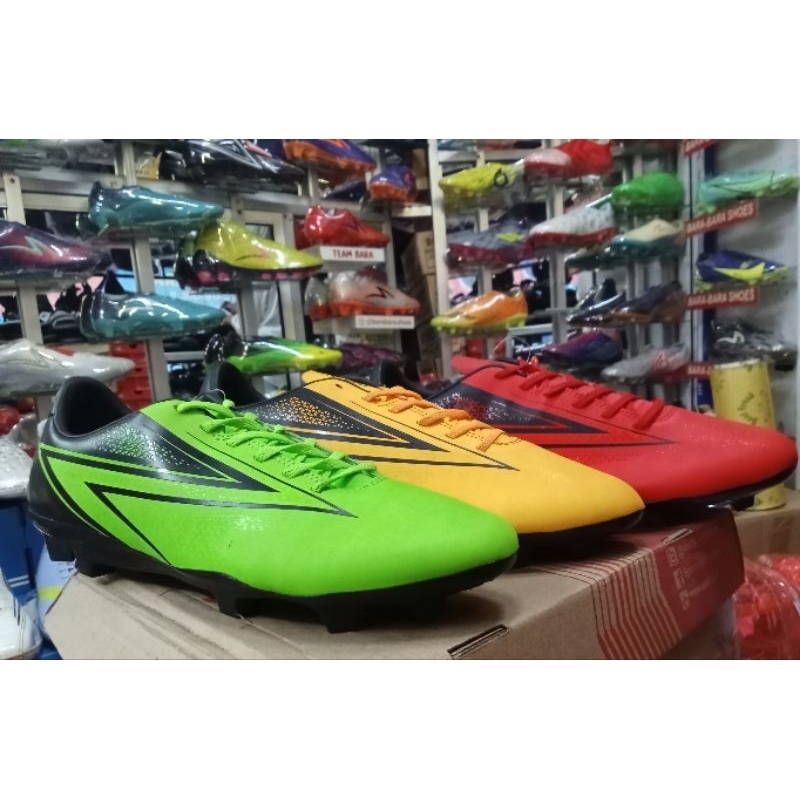 SEPATU SEPAK BOLA HYPERSPEED FG-GREEN GECKO/HIGHRISK RED/MANGO ORANGE