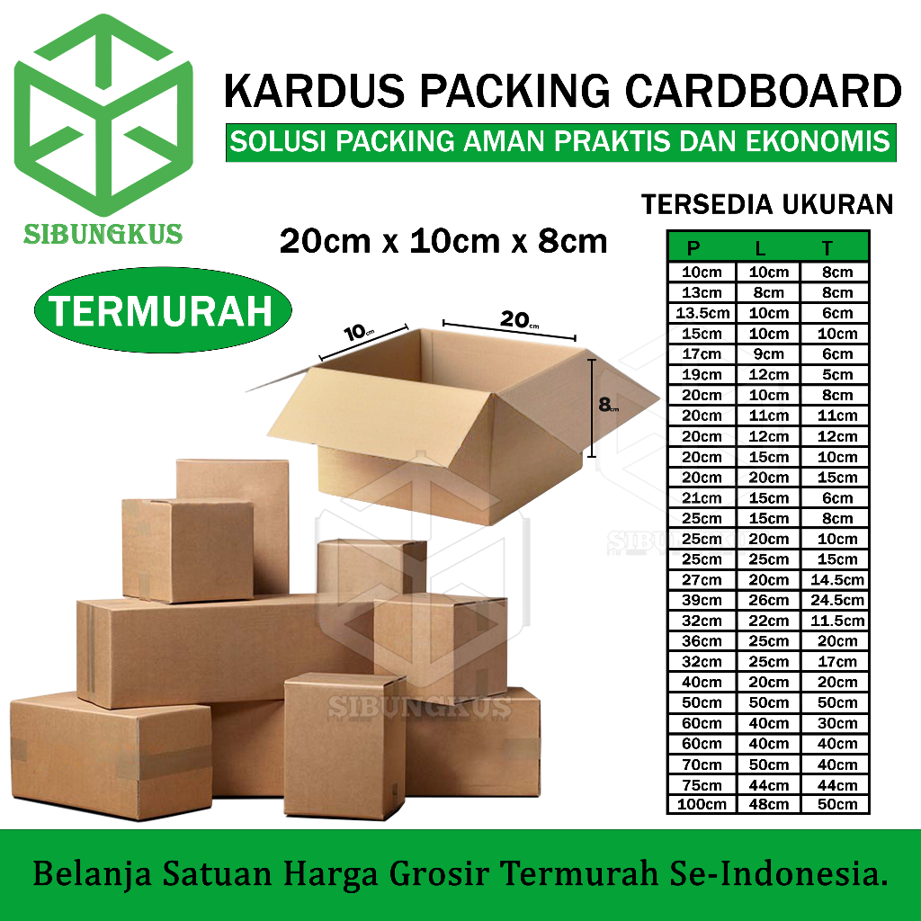 

Kardus Packing Karton Box 20x10x8 cm Dus Single Layer Coklat Polos Tebal Termurah - Rusfet 20 x 10 x 8 cm
