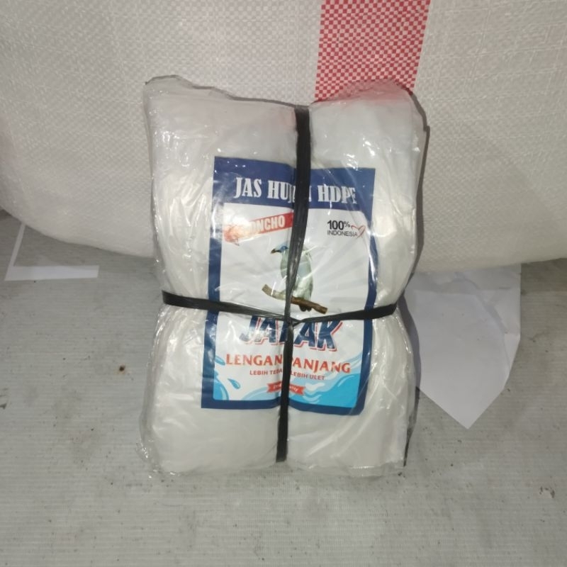 jas hujan plastik BENING TEBAL jas hujan plastik ponco hdpe 12 pcs