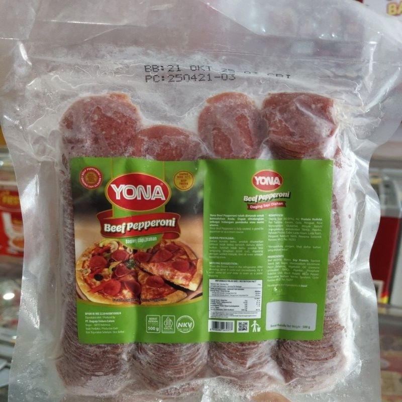 

Yona beef pepperoni slice coin 500gr