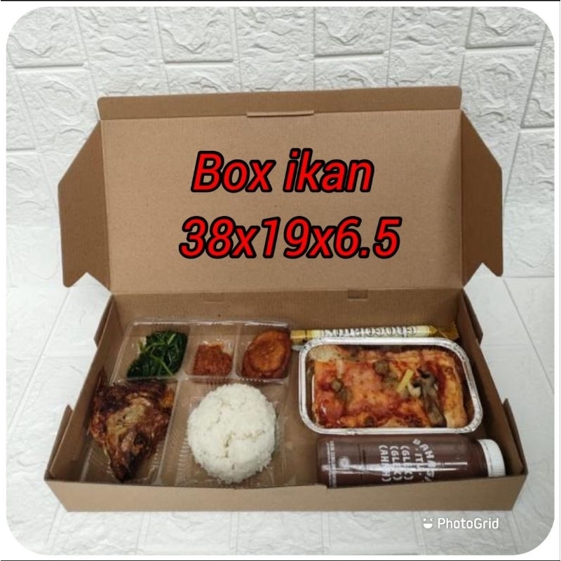 

[100pc] Box Eflute Ikan 38x19x6,5 cm Kotak Kado Karton Tebal Ikan Bakar