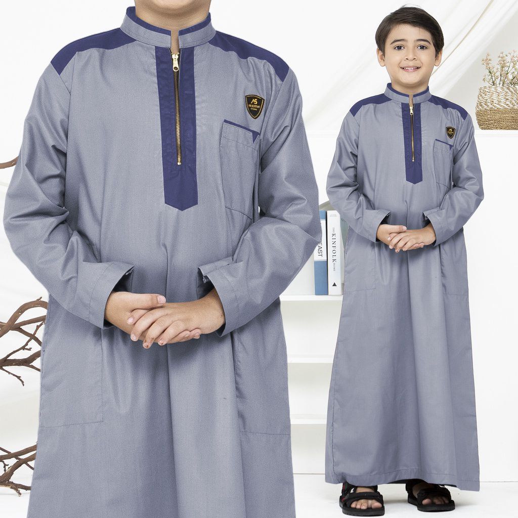 Best Seller Gamis Anak /Jubah Anak Laki-Laki 9 - 16 Tahun Lengan Panjang Kombinasi