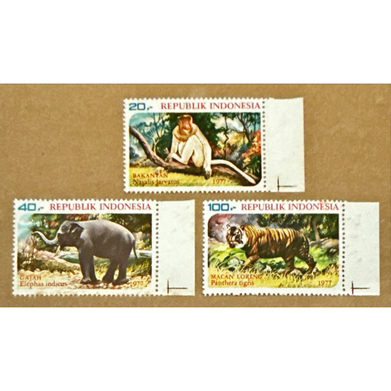 

(BA) PRANGKO INDONESIA 1977 MARGASATWA 3V SERIES MNH.