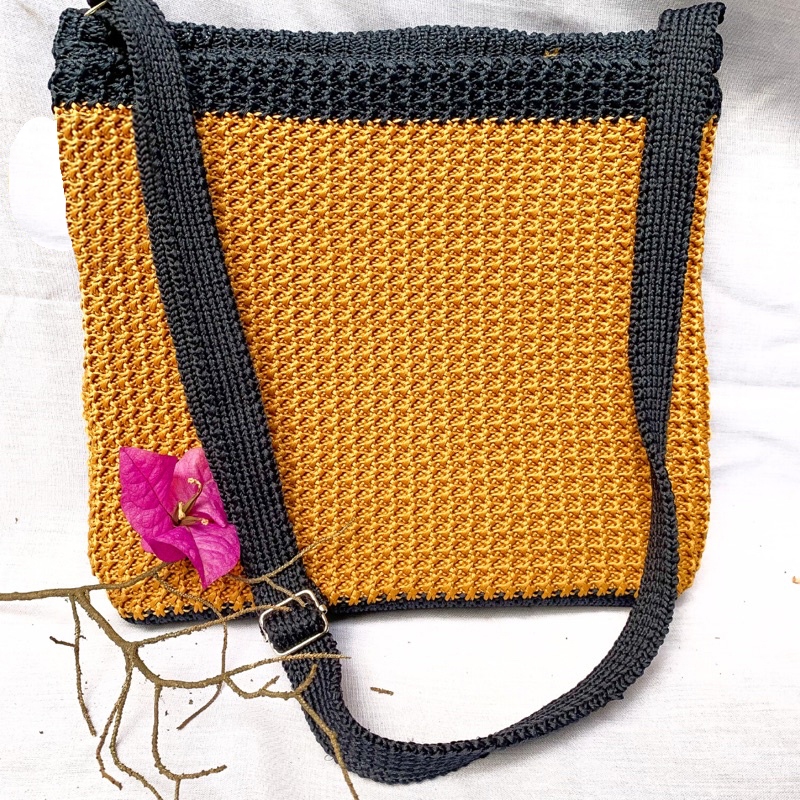 TAS SELEMPANG WANITA RAJUT BESAR SLINGBAG POLOS PREMIUM