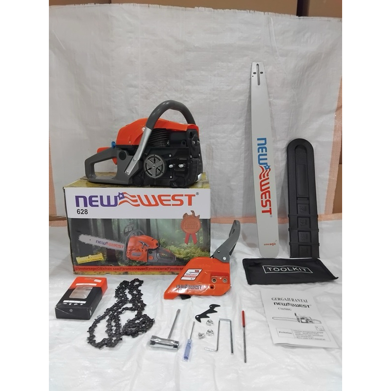 TERMURAH”CHAINSAW NEW WEST 628 bar 24 inchi