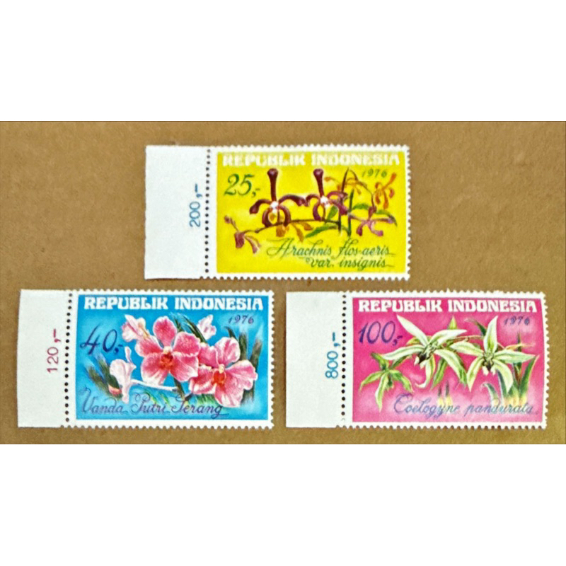 

(BA) PRANGKO INDONESIA 1976 ANGGREK 3V SERIES MNH.