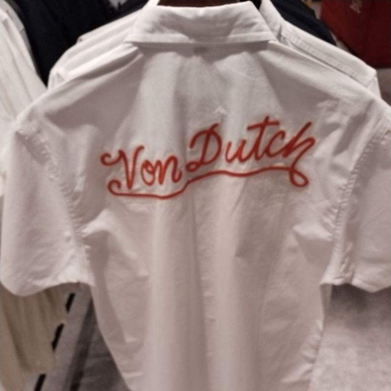 KEMEJA VON DUTCH ORIGINAL WHITE LOGO BORDIR