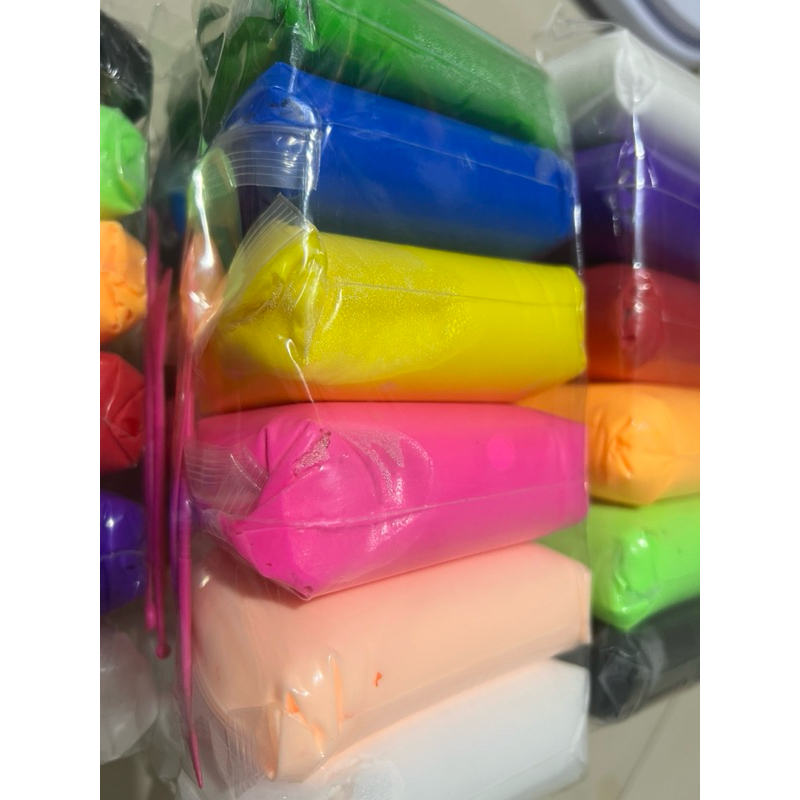 Clay Mainan Anak Kecil Besar Jumbo Isi 6 warna Dan 6 Warna / Mainan Edukasi Lilin anak / Polymer Cla