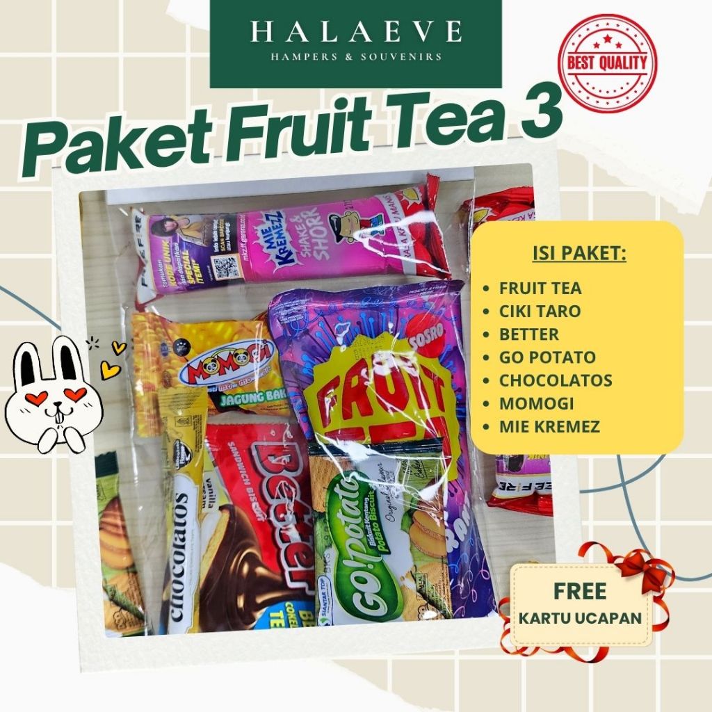 

Paket Snack Ulang Tahun Anak 8000 | FRUIT 3 Hampers Ciki Susu Termurah | Goodie Bag Ultah - HALAEVE