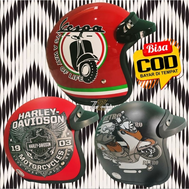 Helm BOGO Retro dewasa SNI original