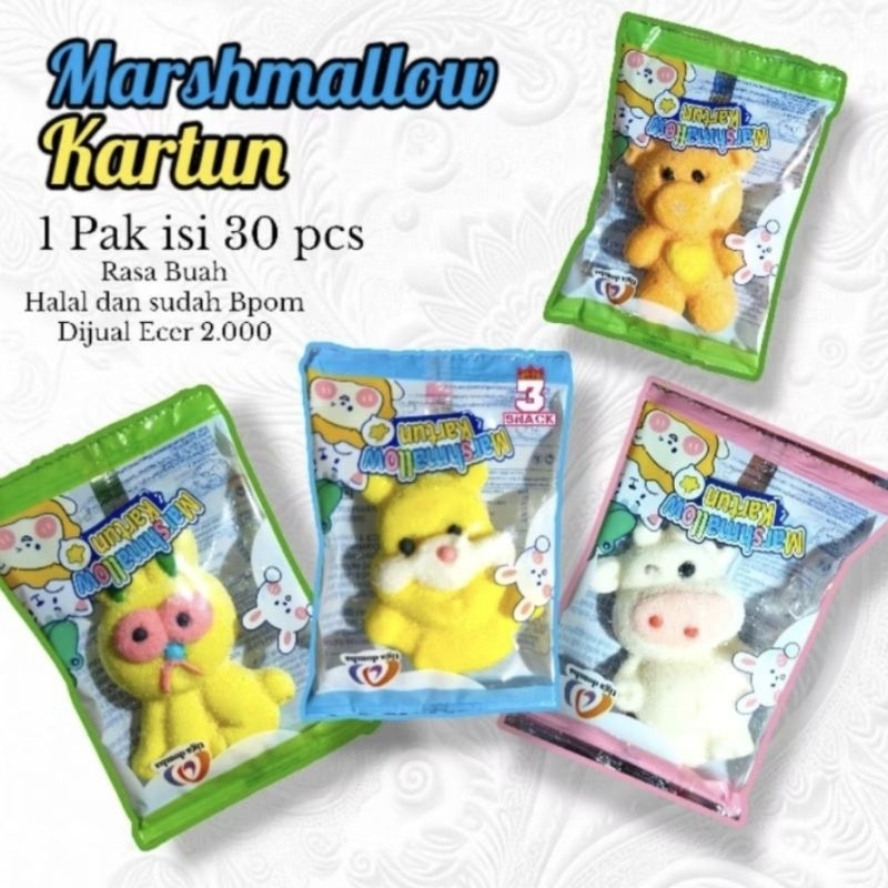 

MARSMALLOW KARTUN/DONAT 1 PACK ISI 30 BUNGKUS