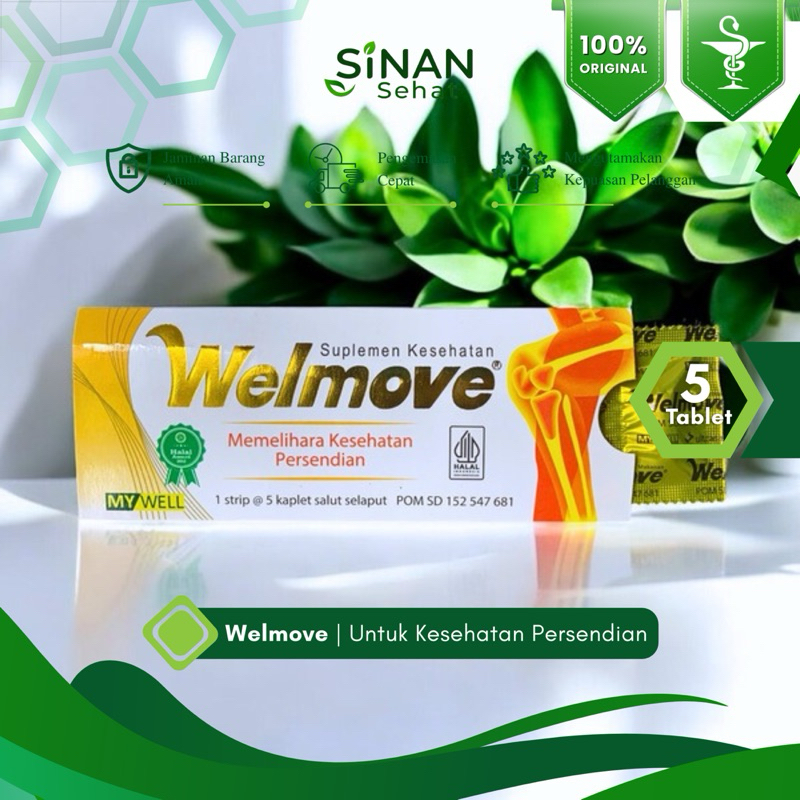 Apotek Sinan Sehat | Welmove Suplemen Sendi 5 Tablet | Welmove Suplemen Kesehatan Tulang dan Sendi