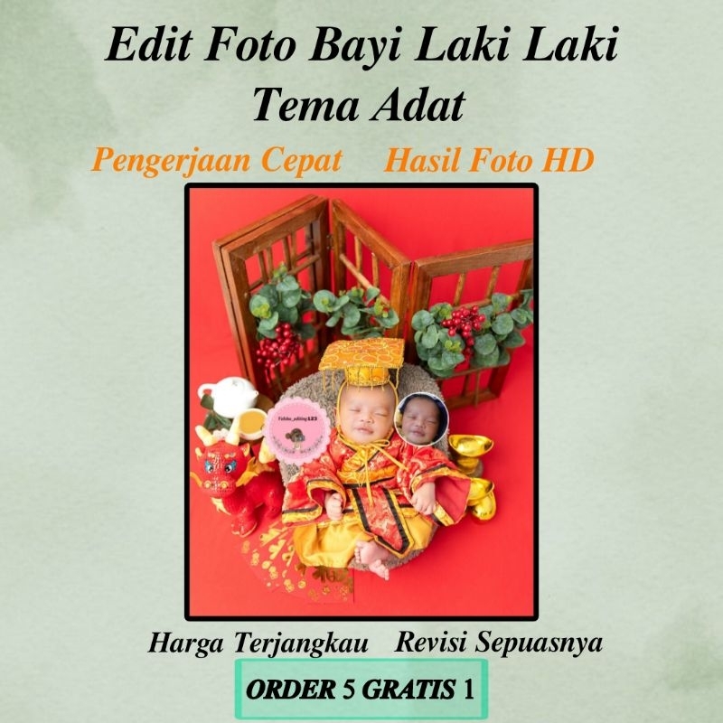 EDIT FOTO BAYI COWOK KONSEP ADAT SOFT FILE